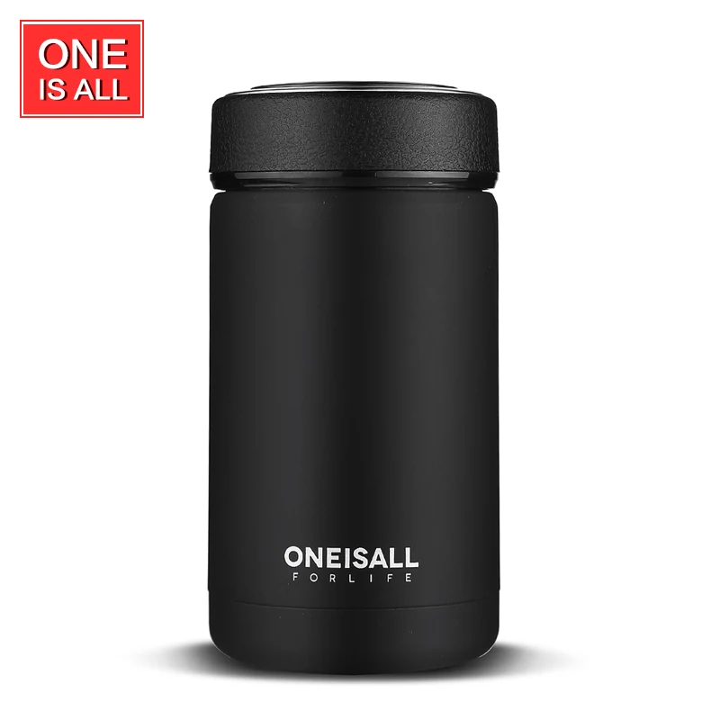 

ONEISALL 400ML Coffee Mug Thermocup Insulated Vacuum Flask Stainless Steel Travel Thermo Mug with Tea Infuser Steel Water Bottle