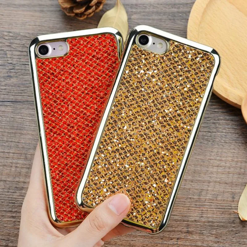 

Luxury Bling Glitter Shining Flash Powder Case For iPhone X Electroplate Soft TPU Cover For iPhone 5 5S SE 6 6S 7 8 Plus Cases