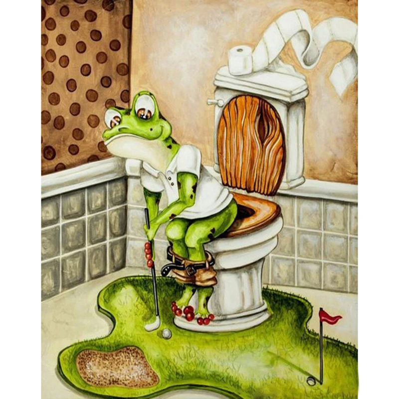 5D-DIY-diamond-embroidery-Abstract-Frog-toilet-golf-full-diamond-painting-Cross-Stitch-Rhinestone-mosaic-bathroom