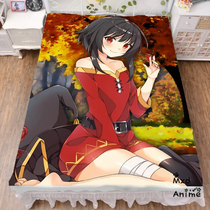

Japanese Anime KonoSuba God's Blessing on This Wonderful World! Megumin Flat Bed Sheet Blanket Gifts Bedspreads Coverlets cd054