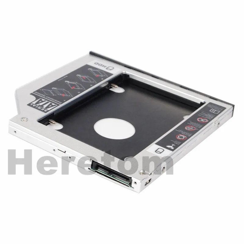 Heretom Универсальный SATA на SATA 9,5 мм второй Caddy 2nd HDD SSD лоток для ноутбука ноутбук DVD-ROM Оптический отсек