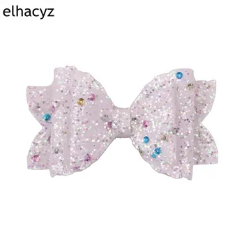 

15pcs Girls Hair Clips Hair Bow Hairpins Barrettes Glitter Hairclips Sparkly Sequins 3 '' Hairbow Hairgrip Three Layer Headwear