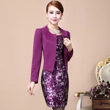women winter dress suit two piece womens set midi office dress and long sleeve jackets coats for party business
