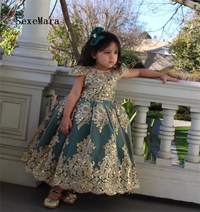 Cute New Customized Baby Girls Birthday Dresses Lace Beaded Short
