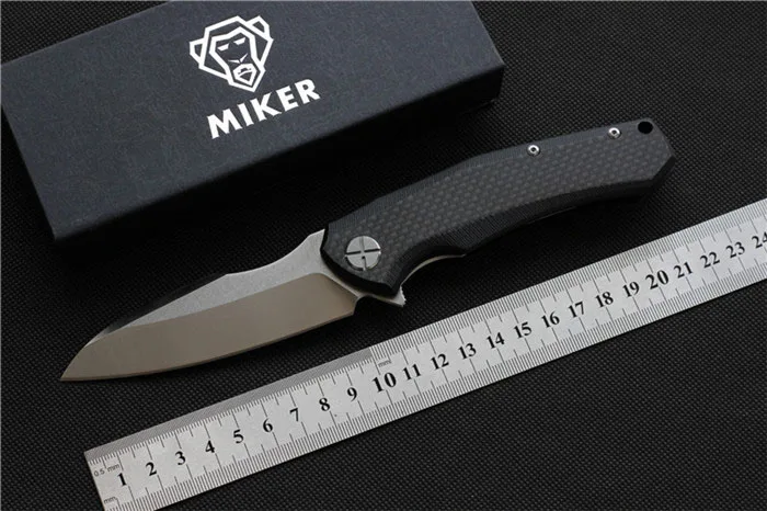 

Free shipping,MIKER Redesign ZT0850 Folding knife Blade:D2(satin/Black stonewash) Handle: Carbon fiber Plane bearing,outdoor EDC
