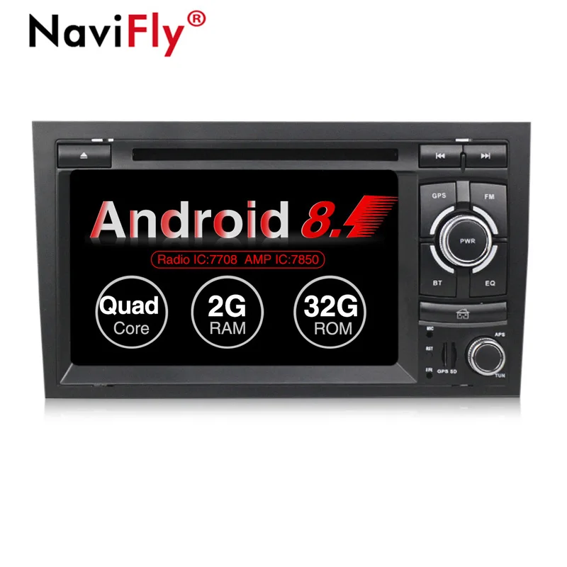 

NaviFly! Pure android 8.1 Car multimedia Player Navigation GPS DVD for Audi A4 S4 RS4 2002-2008 with Quad core 32GB ROM