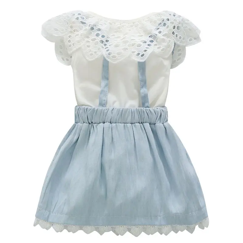2018 Baby Girl Clothing Set Summer Ruffles Suspender Mini Dress