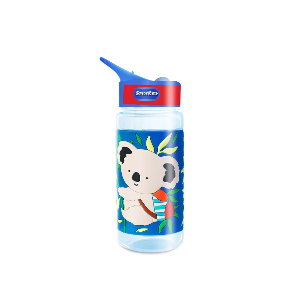 Bear Stidykids Дети 500 мл портативный мультфильм милый красочный PP посуда для напитков термальная бутылка для кормления воды круглая туристическая кружка фляги - Цвет: Bear