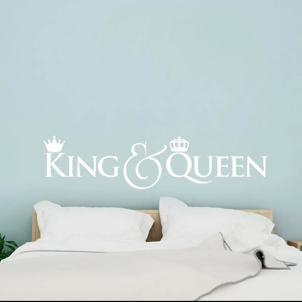 Headboard Diy Vinyl Wall Decals King And Queen Crown Decor Headboard Diy Vinyl Wall Decals King