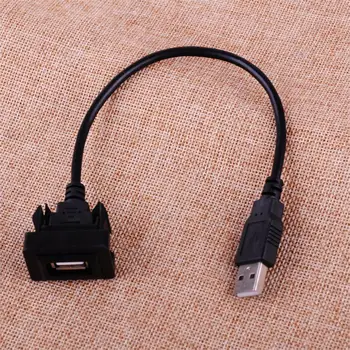

CITALL Car Dashboard Flush Mount USB Male to Female Extension Cable Interface Adapter Fit for Toyota