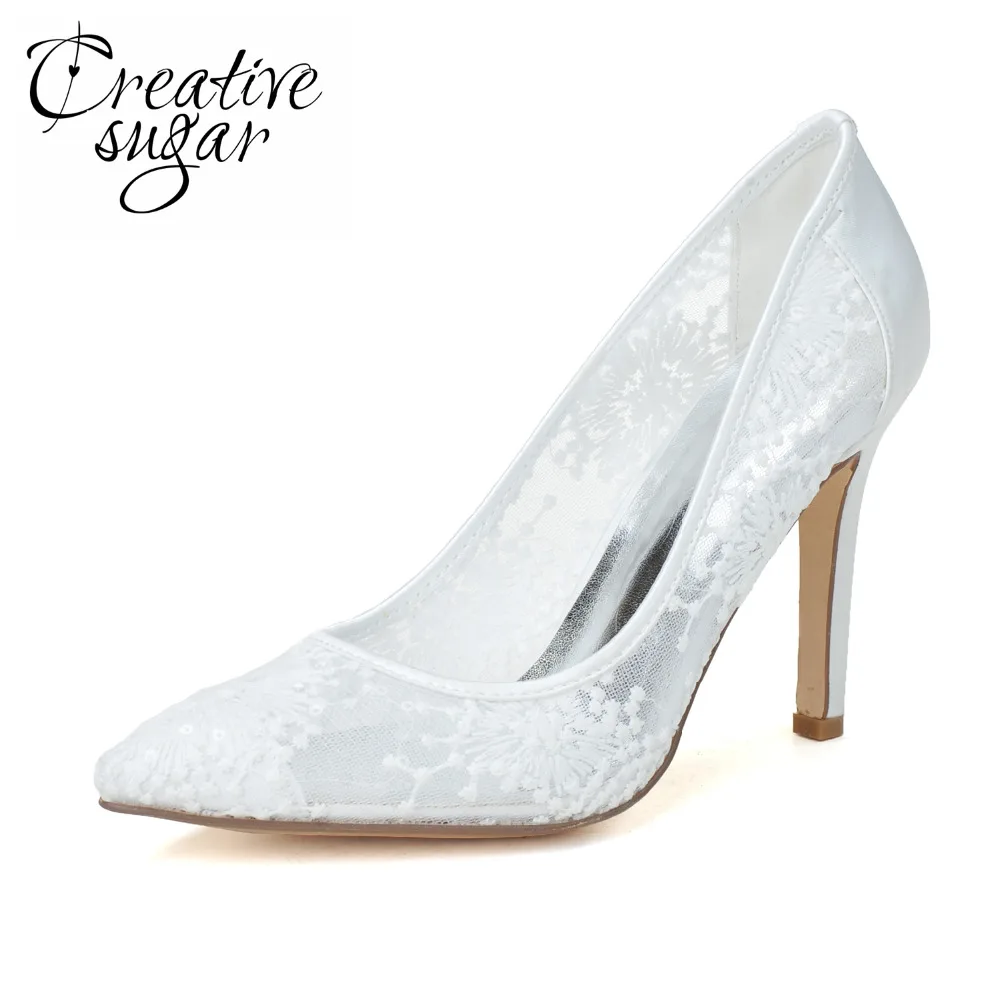 mesh pointed toe pumps