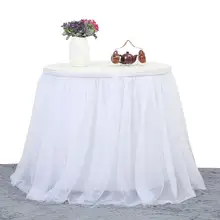 HobbyLane Тюлевая оборка для стола 3-х слойная Таблица шифоновой подкладки Свадебные украшения для день рождения, детский душ вечерние Юбка для стола Инж