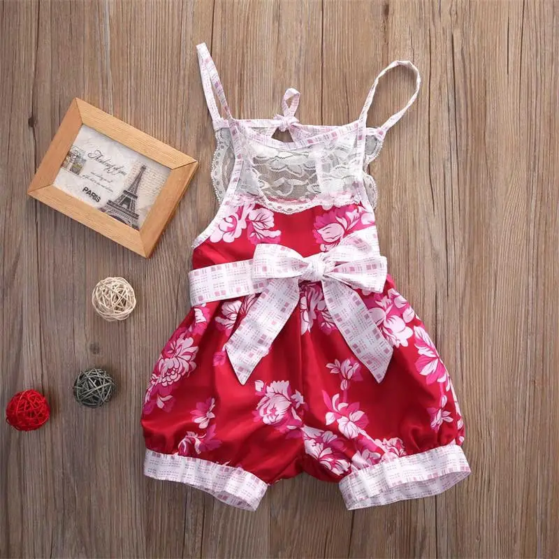 

Fashion Infant Kids Baby Girl Floral Romper Jumpsuit Strap Lace Newborn Summer Clothes