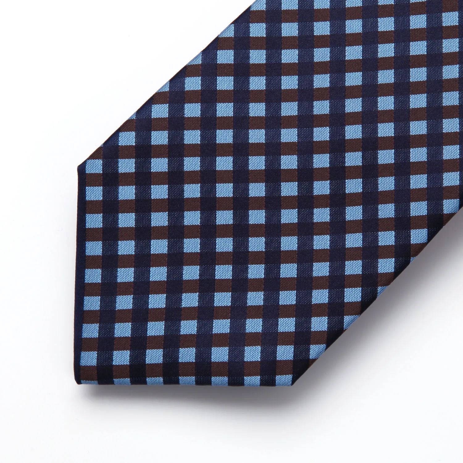 TC612B8S, клетчатый синий шелковый галстук в клетку, 3,4 дюймов, вечерние, свадебные носовые платки, тканый классический мужской галстук, галстук