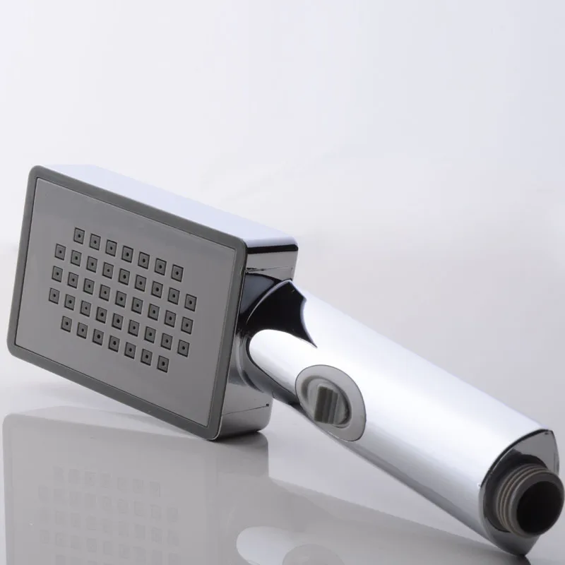 

Square Shape Chrome Finished Easy Cleaning G1/2" ABS Water Saving Shower Head Handheld With Water Stop Switch