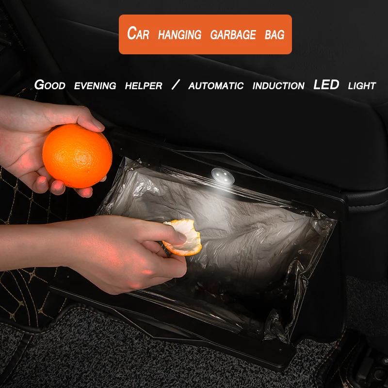 Waterproof Storage Bag,Reusable Travel Garbage LED Car Trash Seat Back Folding