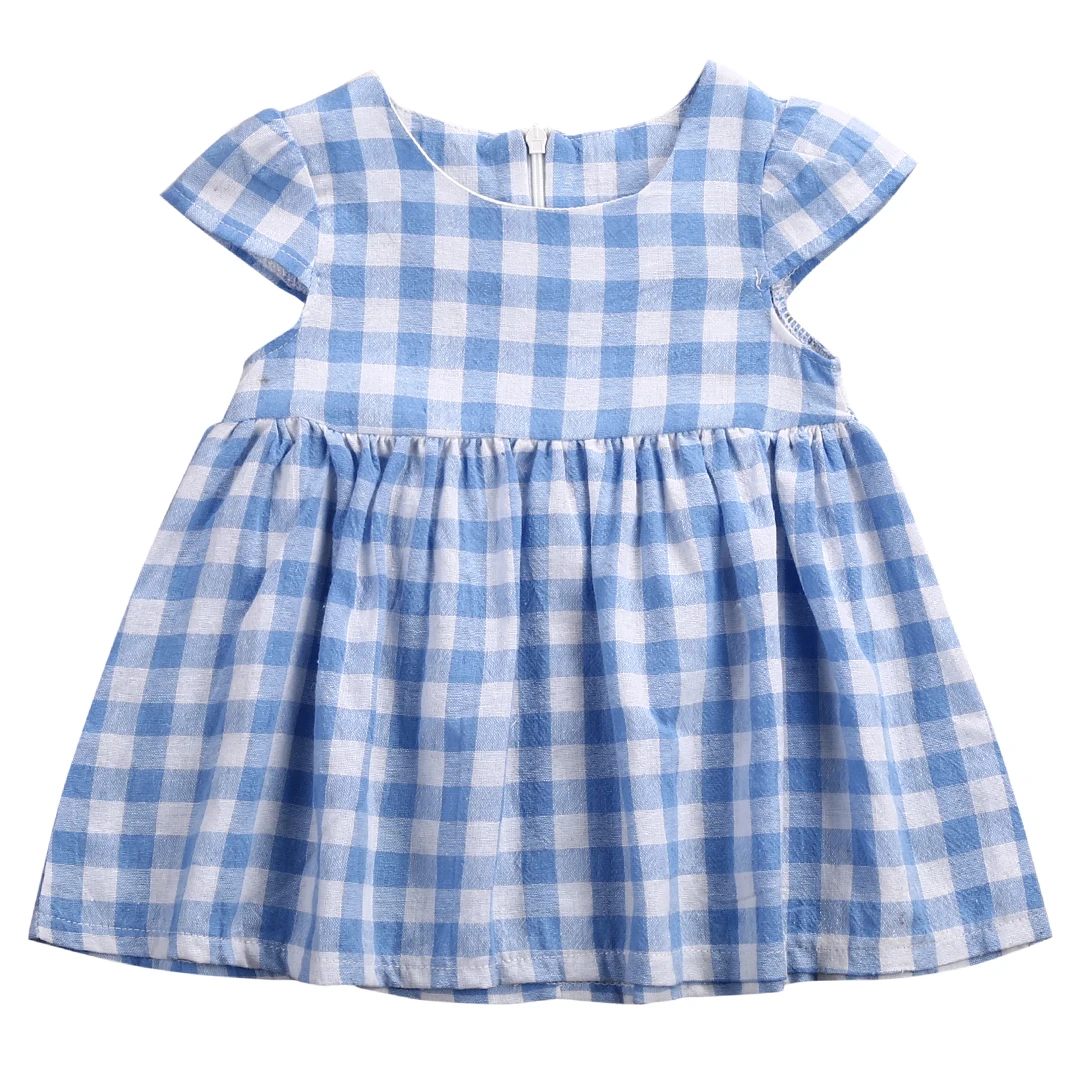 2017 Plaid Newborn Princess Infant Baby Kids Girls Check Sleeveless ...