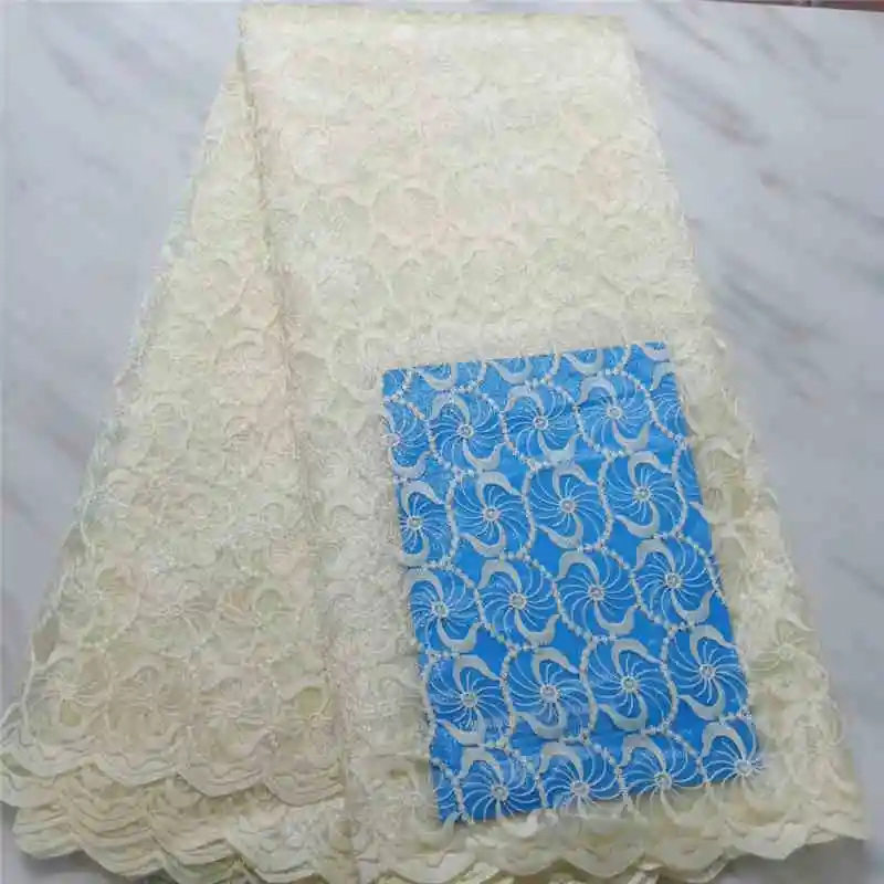 Фабрика предлагает 2019new французский чистая кружевная ткань африканский тюль голосовое кружево для свадьбы или вечерние платья NX35n в белом цвете - Цвет: as Picture
