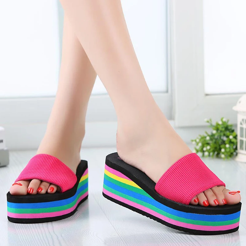 Aliexpress.com : Buy Women Sandals Slippers New Summer Fashion Rainbow ...