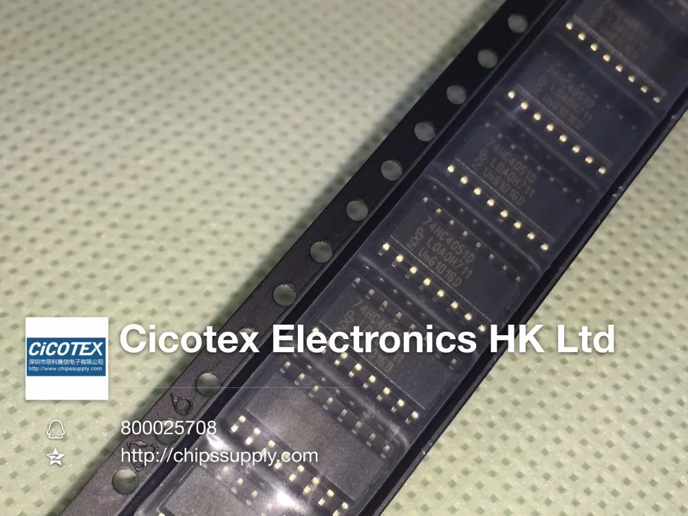 10 шт./лот 74HC4051D SOP16 IC MUX/DEMUX 8X1 16soic 74HC4051