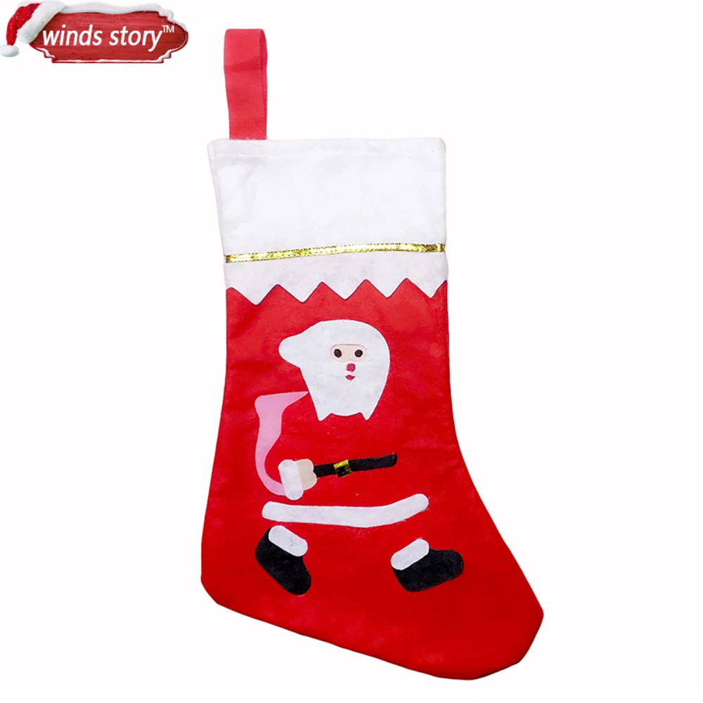 Uncategorized Christmas Stocking Story 5pieces thicken christmas stocking decoration santa claus snowman deer gift candy bag indoor xmas decor sock discount