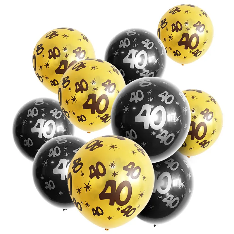 

12inch 10pcs Happy Birthday Balloon 30 40 50 60 Anniversary Latex Balloons Wedding Anniversary Decor Birthday Supplies