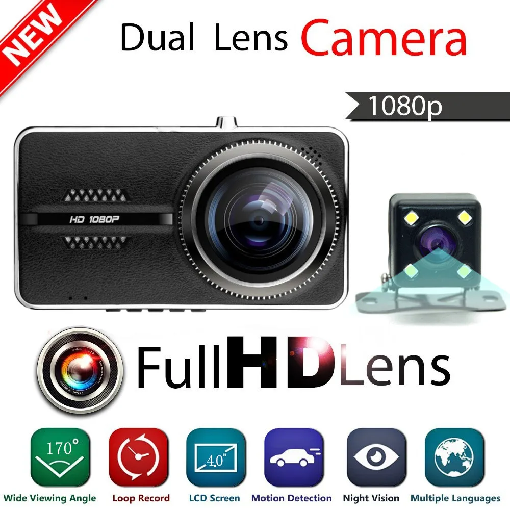 Dual Lens Original Novatek 96655 Car DVR Camera Full HD 1080P Night Vision Digital Video Recorder