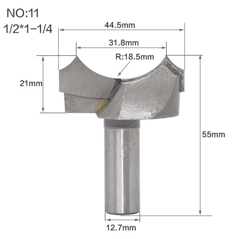 1/" 1/4" для конических фрез Дракон шаровые биты точка-точка круглой огранки более Groove Биты фрезы для резьбы по дереву резак для деревообработки - Длина режущей кромки: NO11