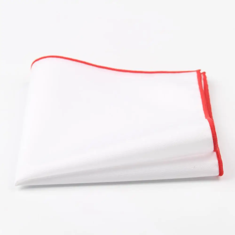 Мужской Хлопковый носовой платок в солнечном стиле, белый Карманный платок с разноцветными краями, носовой платок, повседневное полотенце, 23*23 см - Цвет: 17