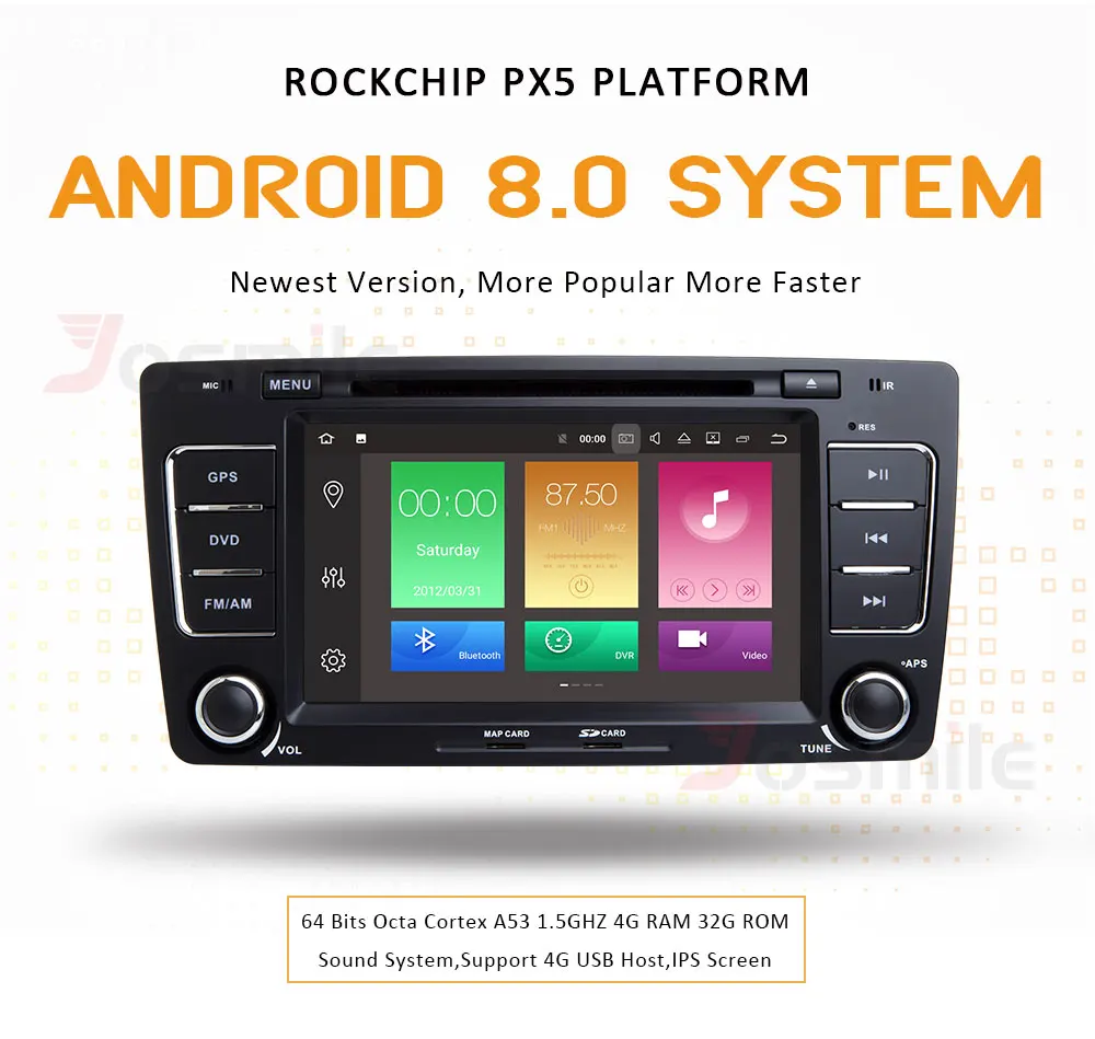 Top Octa Core Android 8.0 Car Radio With GPS For Skoda Octavia 2009-2013 Multimedia DVD Player Canbus 4GB RAM 32GB ROM FM Radio 0