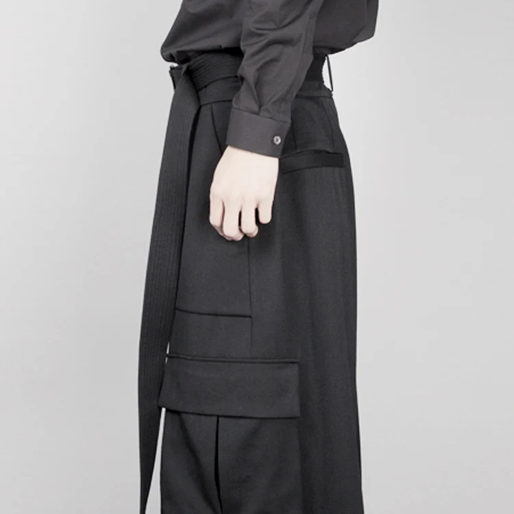 NEW 27-46 Men's Clothing GD Hair Stylist Fashion Catwalk Street Overlength A Wide Leg Pants Trousers Plus Size Costumes