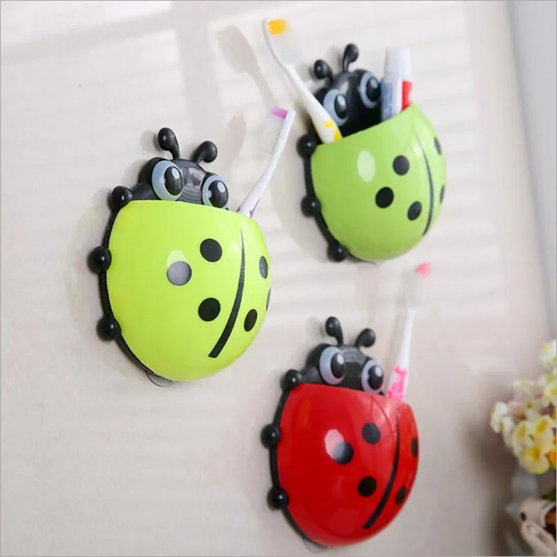 

2PCS/lot Good quality Plastic Strong Sucker Toothpaste&Toothbrush Storage Box Lovely Shape Chuck Pen&Cosmetic box