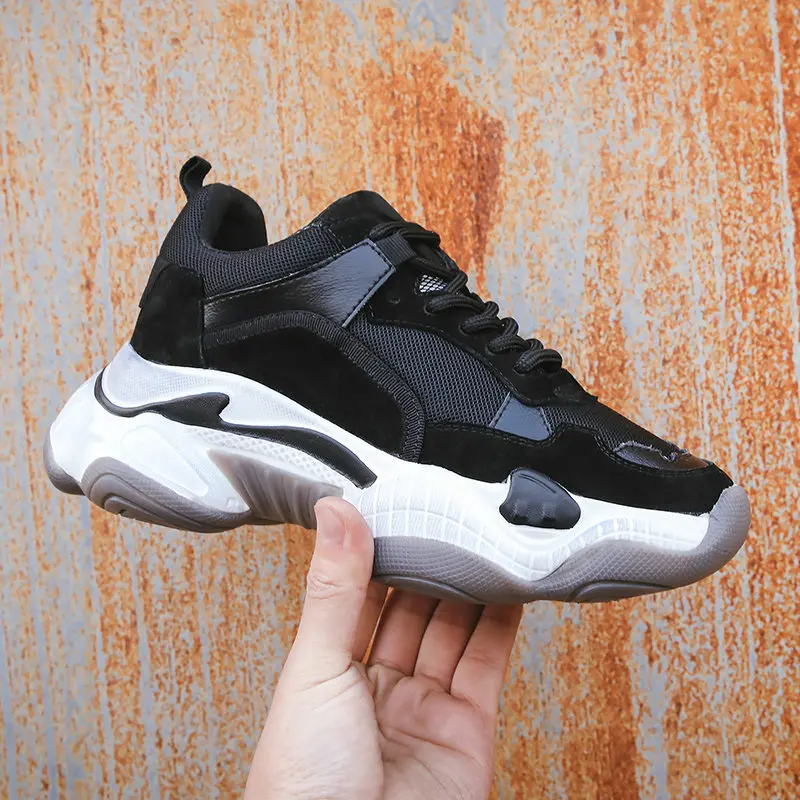 Deporte De Beige Encaje Real Beige Cuero Zapatillas Caballo Mujeres Pelo black Zapatos Señora Mujer Negro Aiweiyi Casuales vwgqxZC