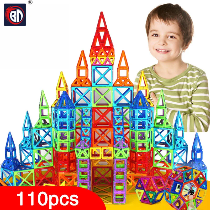 BD 110pcs Mini Magnetic Designer Construction Set Model Building font b Toy b font Plastic Magnetic
