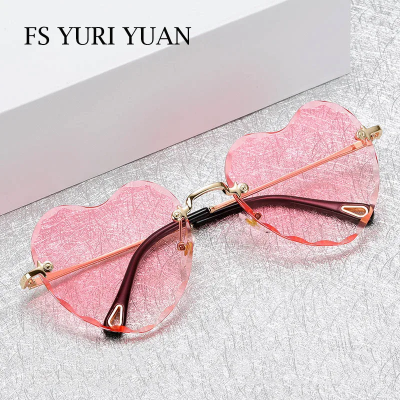 Женские солнцезащитные очки без оправы FS YURI YUAN брендовые дизайнерские с