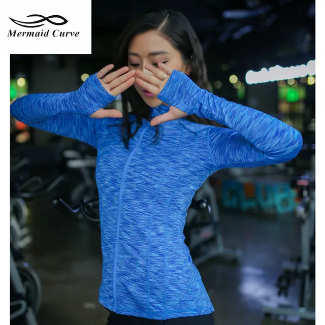 Mermaid Curve Women’s Running Zipper Jacket High Quality Performance Thermal Tights Outdoor Sports Running Clothing Fitness Coat
