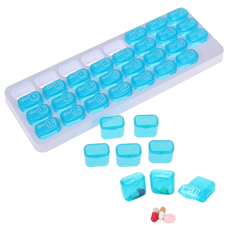 

1PC 31 Days Weekly Tablet Pill Medicine Box Holder Storage Organizer Container Case Pill Box Splitters