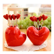 Moda Simple Práctico Práctico Amor Lindo Material de Fruta Tenedor de Acero Inoxidable tenedor de fruta Boutique Creativa Artículos de Uso Doméstico