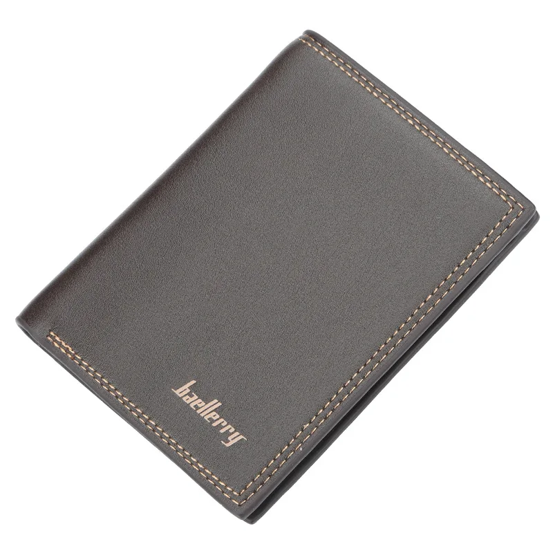 

Vertical Baellerry Men Wallets Fashion Short Leather Brand Wallet Men Card Holder Purse Business Small Wallet Carteira Masculina