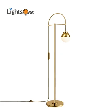 

Nordic floor lamp bedroom living room personality creative ball wrought iron warm postmodern study simple bedside floor light