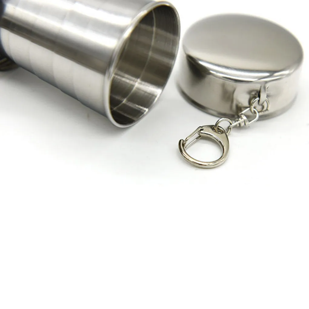 75ML Stainless steel folding cup retractable Teacups Teaware glass