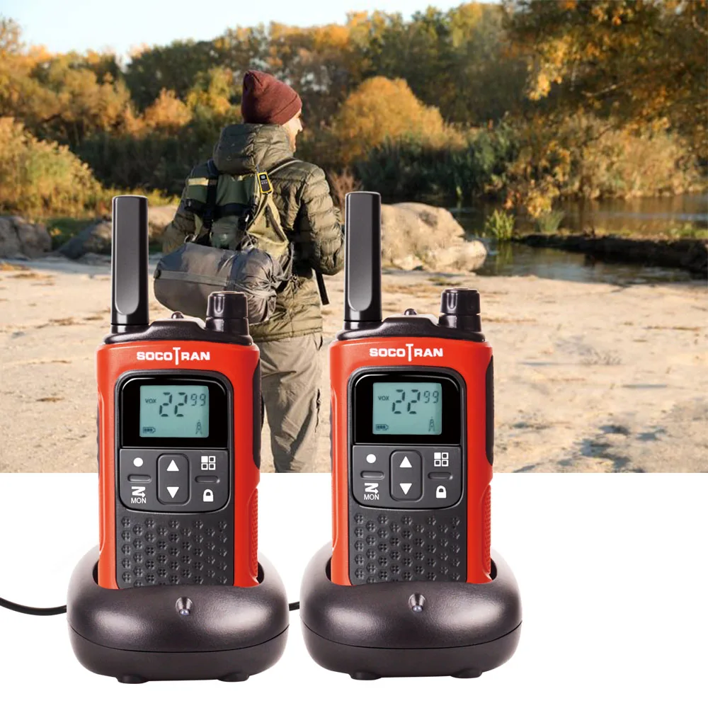 1 пара беслицензионных Walkie Talkies FRS/GMRS Long Range ham радио аккумуляторная батарея Socotran T80 0,5 W 22CH VOX ЖК-фонарик