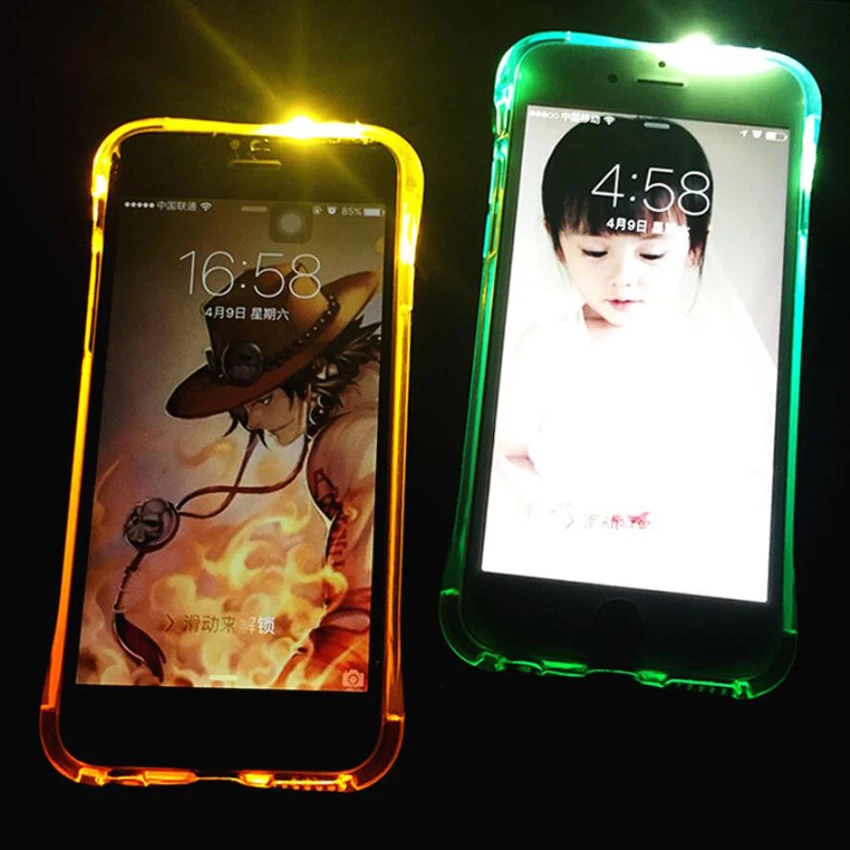 

Clear LED Flash Case for Apple iPhone X XS XS Max XR Case for iPhone 7Plus 8Plus 8 7 6 6sPlus 5 5s Call Flash Phone Case Cover