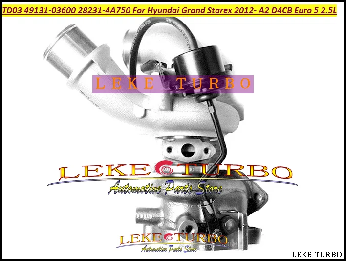 TD03L4-10TK-2.7 TD03 49131-03600 28231-4A750 Turbo Turbocharger For Hyundai Grand Starex 2012- A2 D4CB Euro 5 2.5L (2)