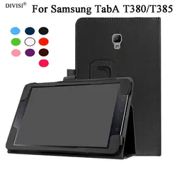 Для Samsung Galaxy Tab A 8,0 дюймов SM-T385 T380 T385 случай 2 складной чехол-книжка из искусственной кожи чехол Подставка для сна + ручка