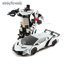 Abbyfrank RC Transformation Cars Robots Remote Control Sound Light Dance Transform Toy 8 Electric Car Models