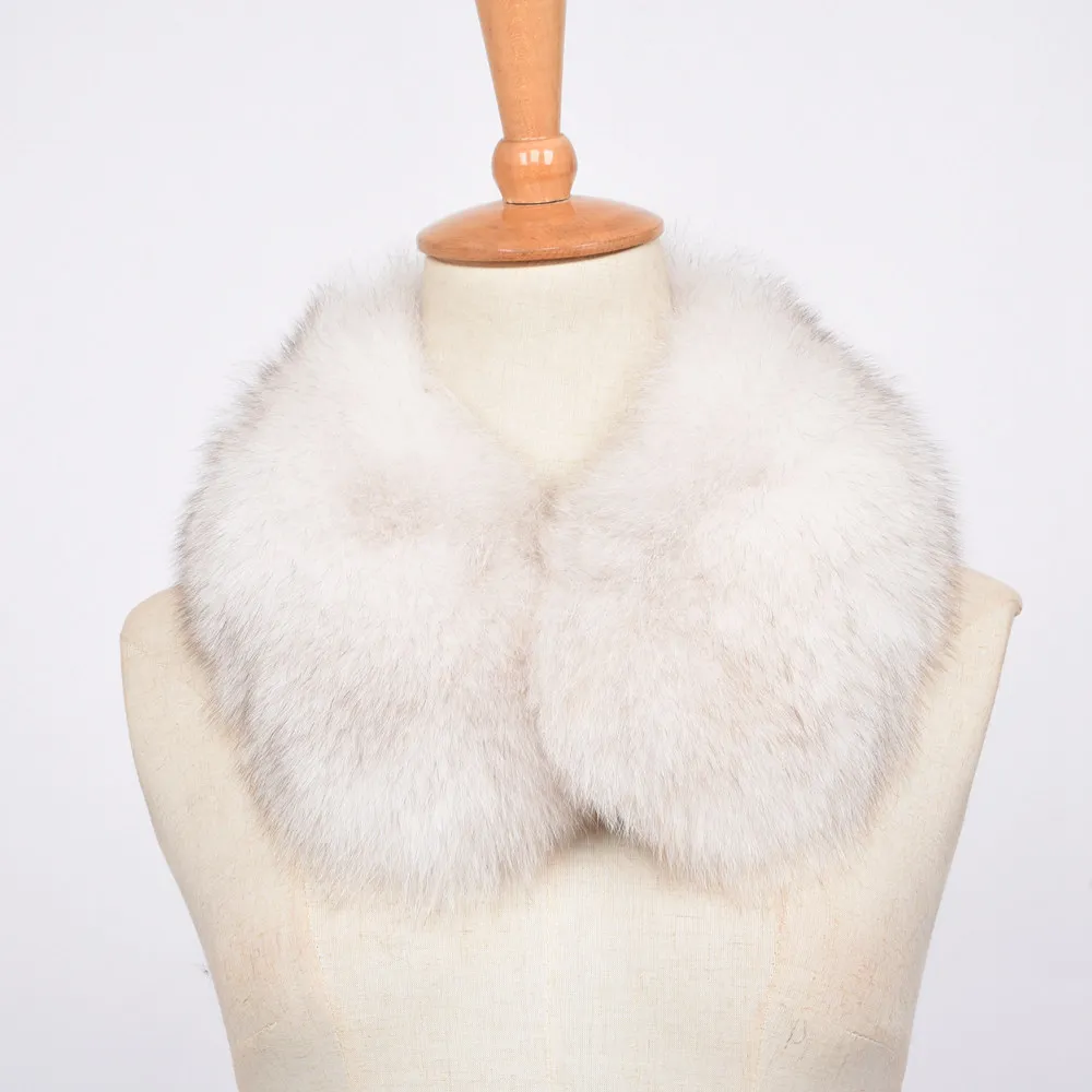 Модные стильные шарфы из лисьего меха, женские осенне-зимние помпон из натурального меха, шарф высокого качества, женские воротники S7451 - Цвет: Natural White