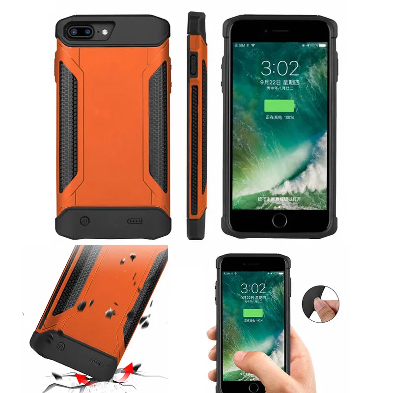 Extpower 5000 мАч для iPhone 6 6S 7 8 ударопрочный Тонкий чехол с аккумулятором Plus чехлы