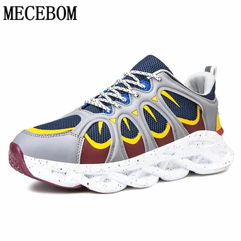 

Fashion Men's Casual Dad Shoes New Patchwork Mesh Breathable Men Chunky Sneakers Quality Thick Sole Male Shoes 730m