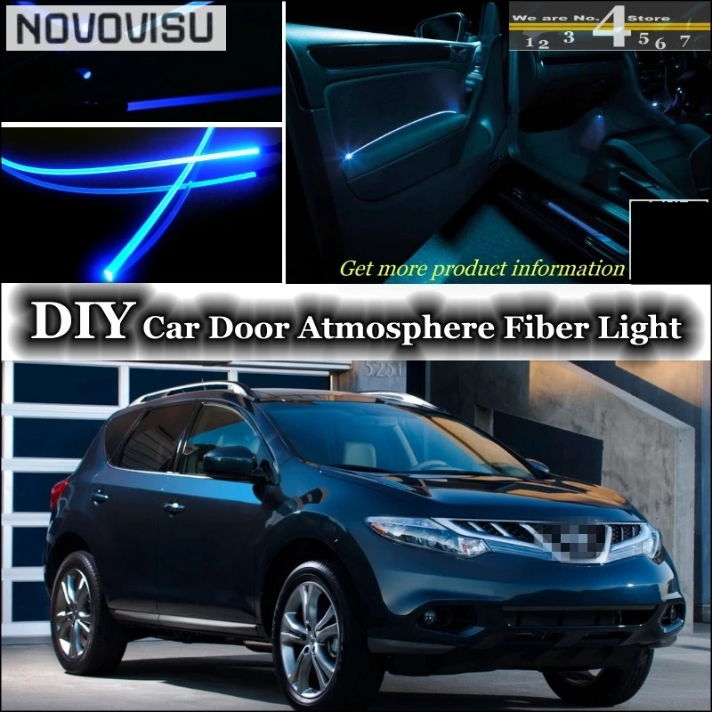 NOVOVISU для Nissan Murano Z51 интерьерный светильник окружающего воздуха, настроенный атмосферный волоконно-оптический ленточный светильник s внутри Дверная панель освещения